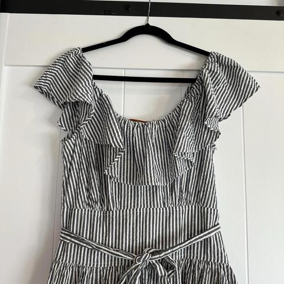 TORY BURCH Eyelet Seersucker Midi Dress Size 10 - Picture 6 of 9